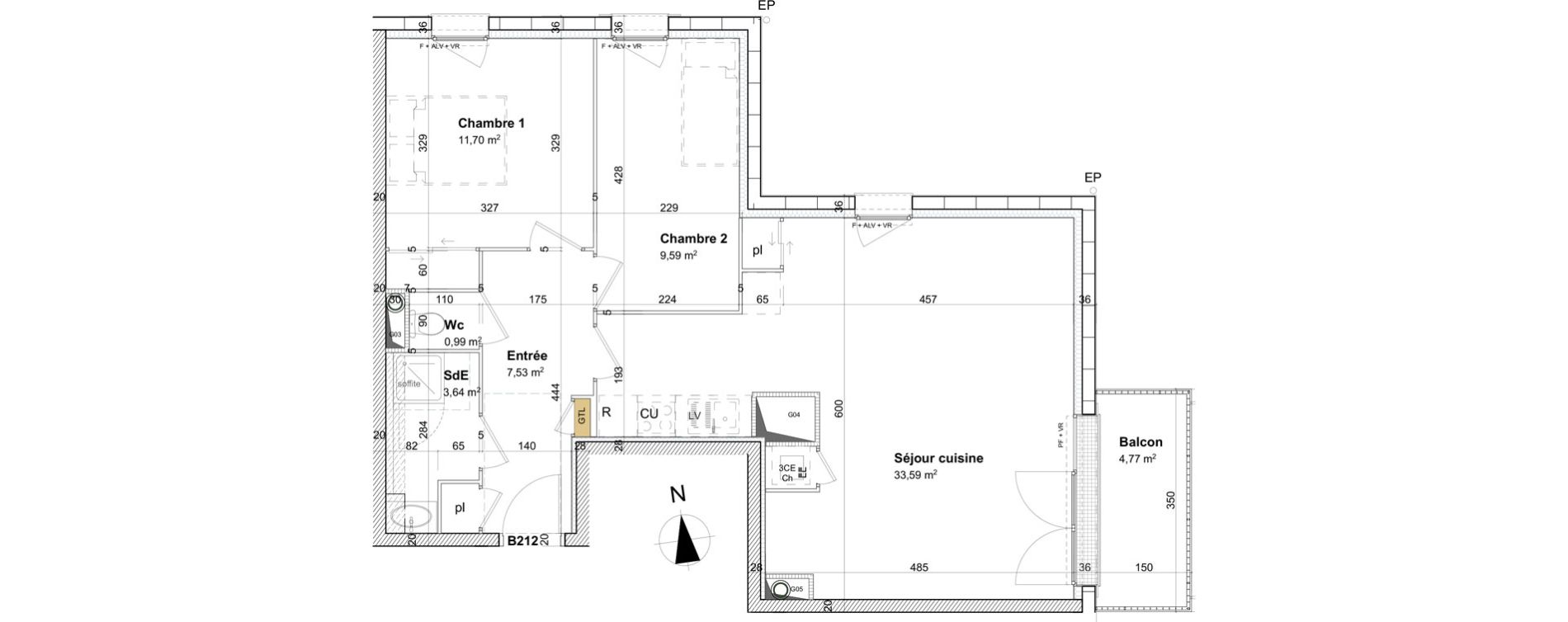 Appartement T3 de 67,04 m2 &agrave; Cormelles-Le-Royal Centre
