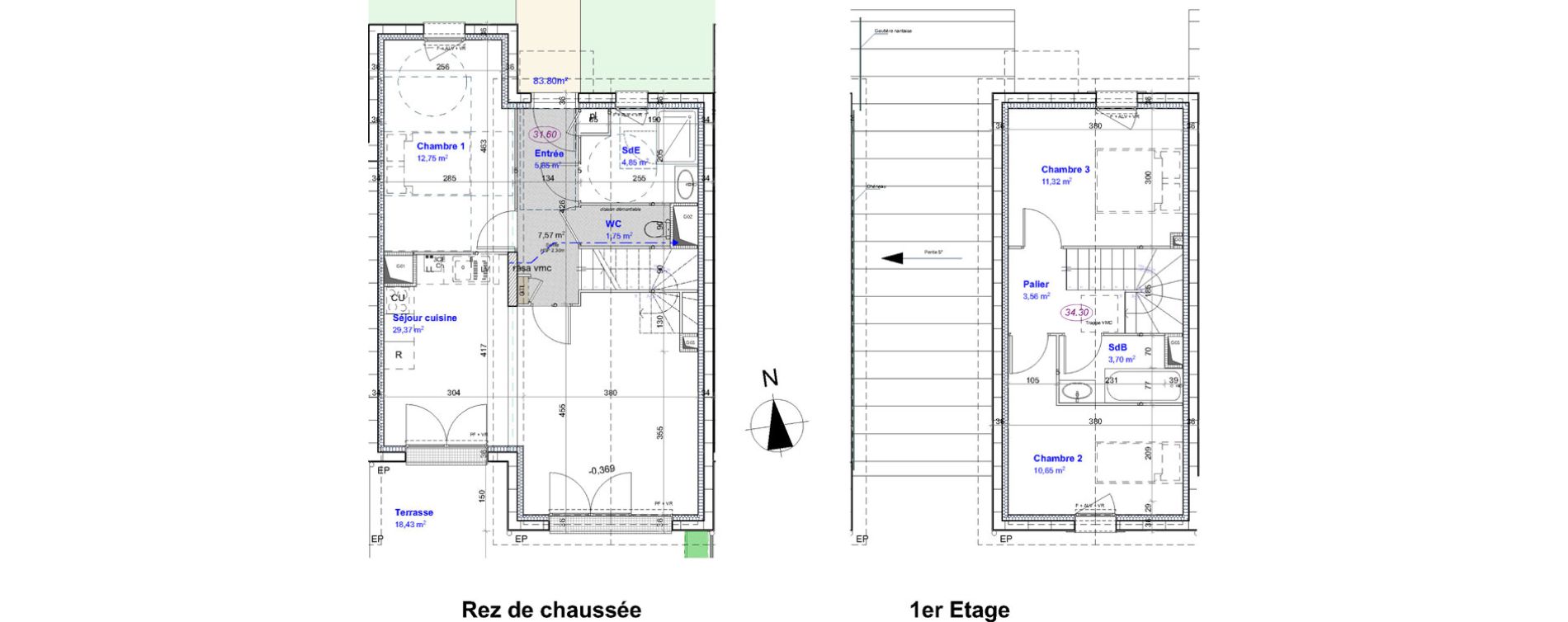 Maison T4 de 83,80 m2 &agrave; Cormelles-Le-Royal Centre