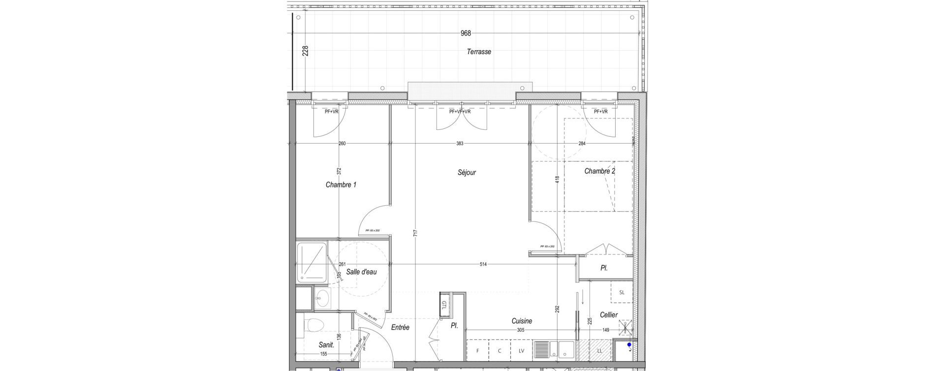 Appartement T3 de 64,44 m2 &agrave; Deauville Centre