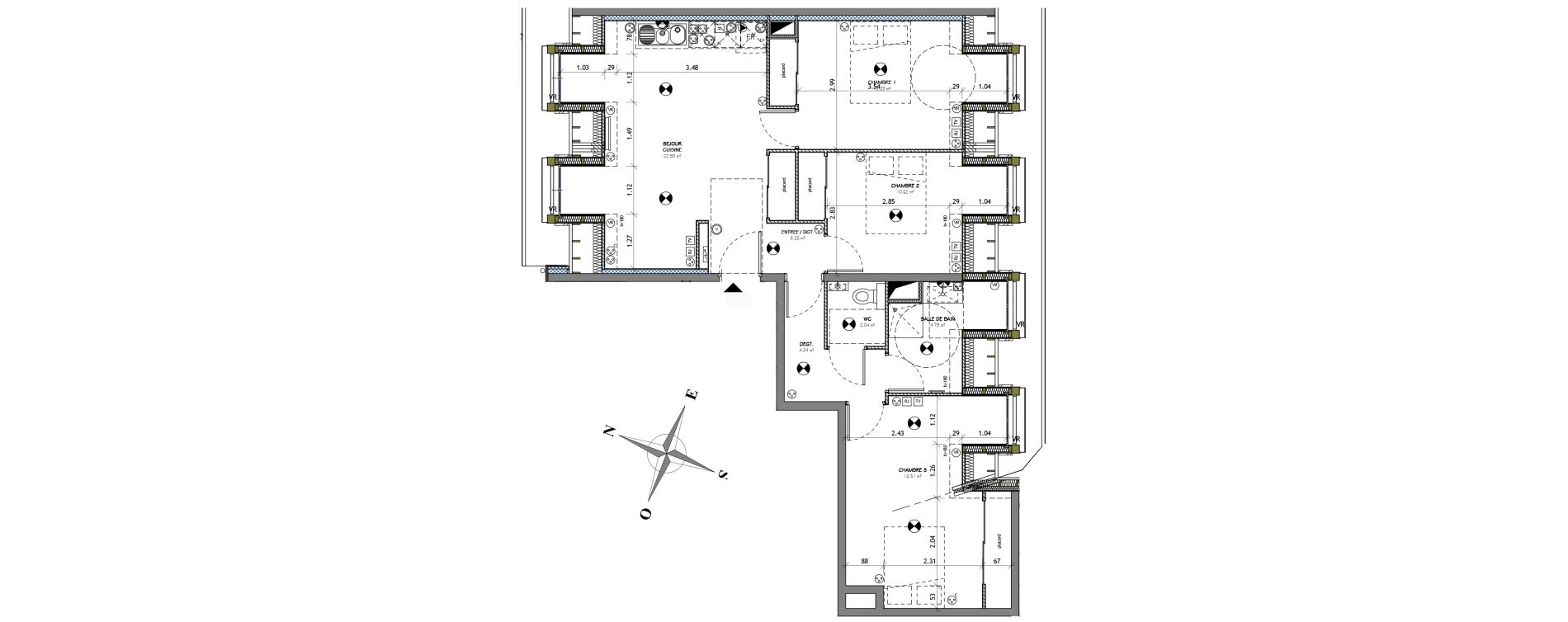 Appartement T4 de 77,76 m2 &agrave; Deauville Presqu ile de la touques