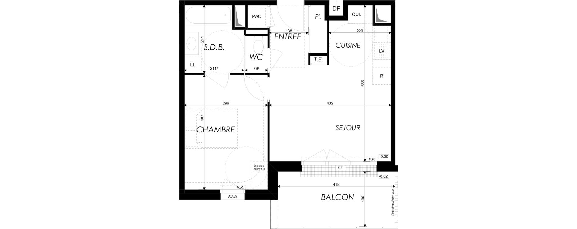 Appartement T2 de 41,13 m2 &agrave; Dives-Sur-Mer Centre
