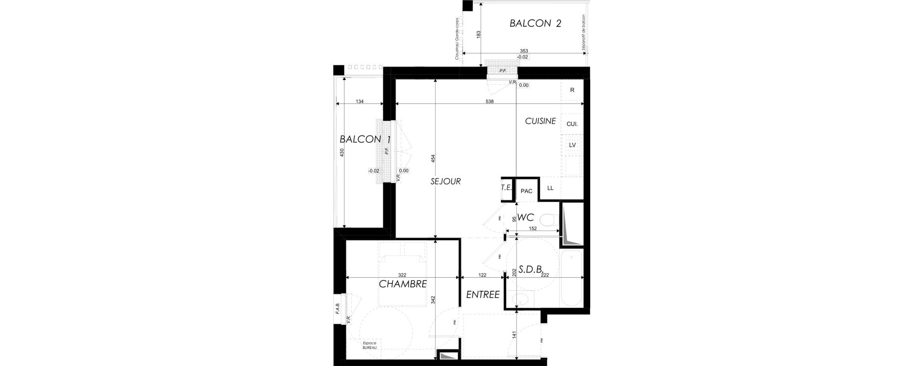 Appartement T2 de 43,88 m2 &agrave; Dives-Sur-Mer Centre