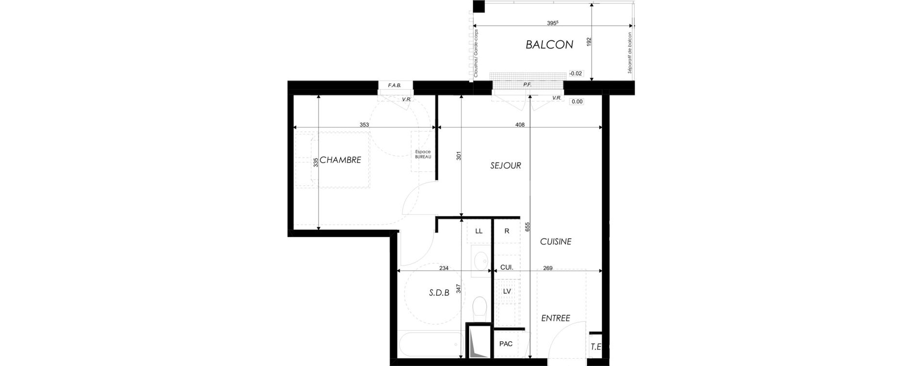 Appartement T2 de 40,52 m2 &agrave; Dives-Sur-Mer Centre