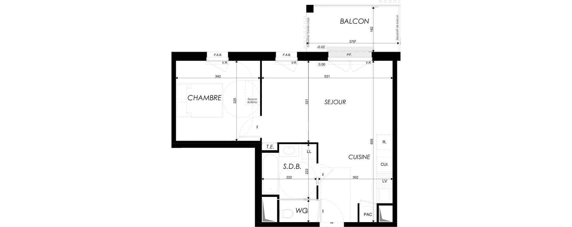 Appartement T2 de 43,85 m2 &agrave; Dives-Sur-Mer Centre
