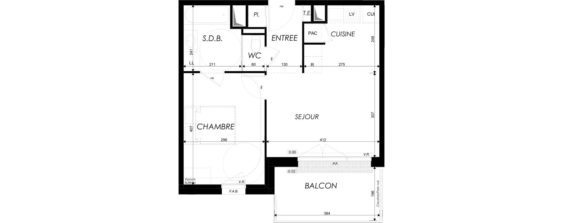 Appartement T2 de 40,45 m2 &agrave; Dives-Sur-Mer Centre