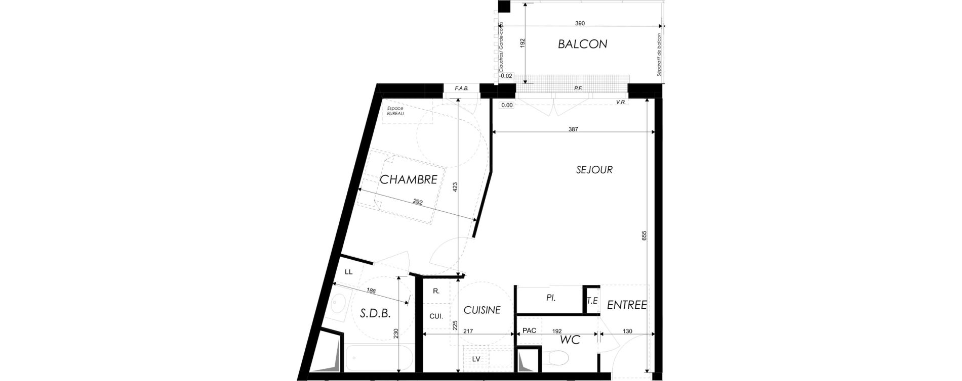 Appartement T2 de 45,59 m2 &agrave; Dives-Sur-Mer Centre