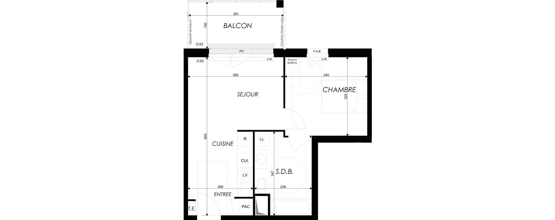 Appartement T2 de 39,42 m2 &agrave; Dives-Sur-Mer Centre