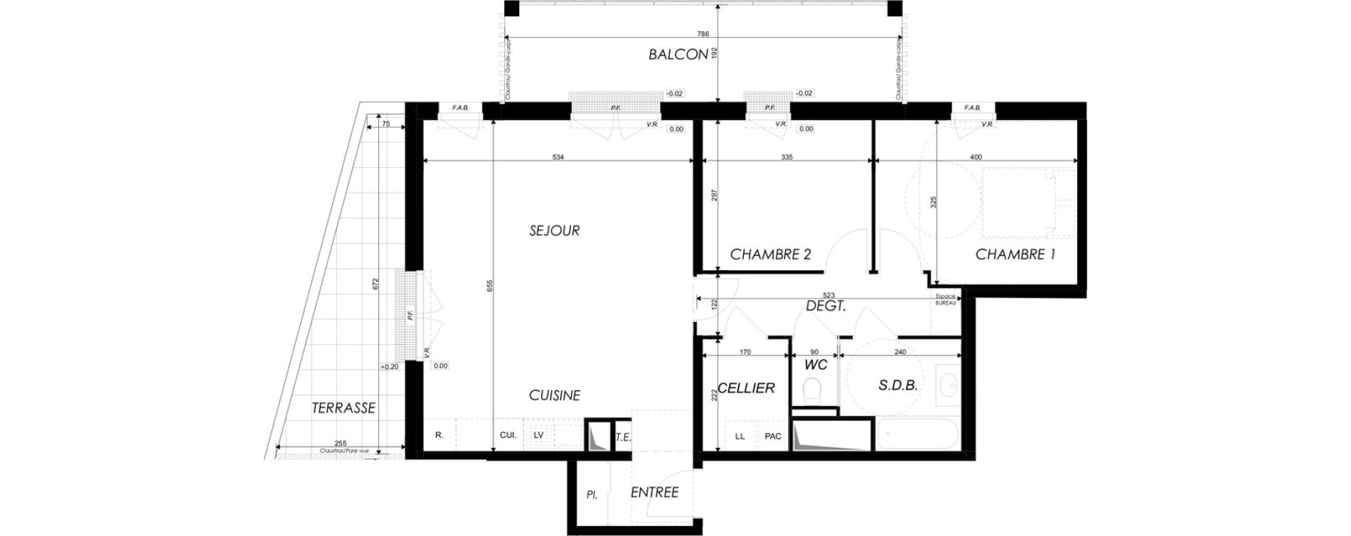 Appartement T3 de 76,51 m2 &agrave; Dives-Sur-Mer Centre