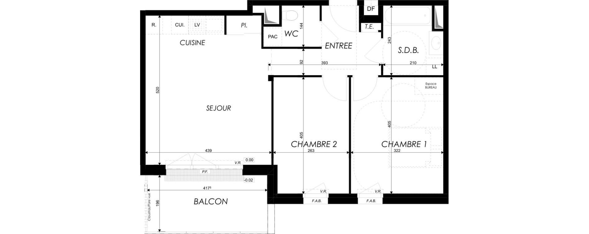 Appartement T3 de 59,35 m2 &agrave; Dives-Sur-Mer Centre