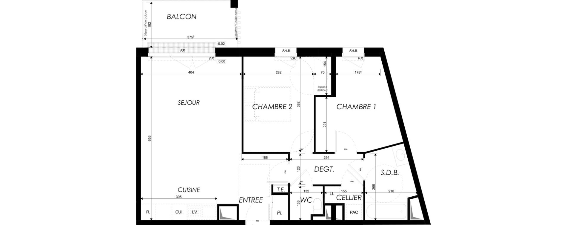 Appartement T3 de 64,69 m2 &agrave; Dives-Sur-Mer Centre