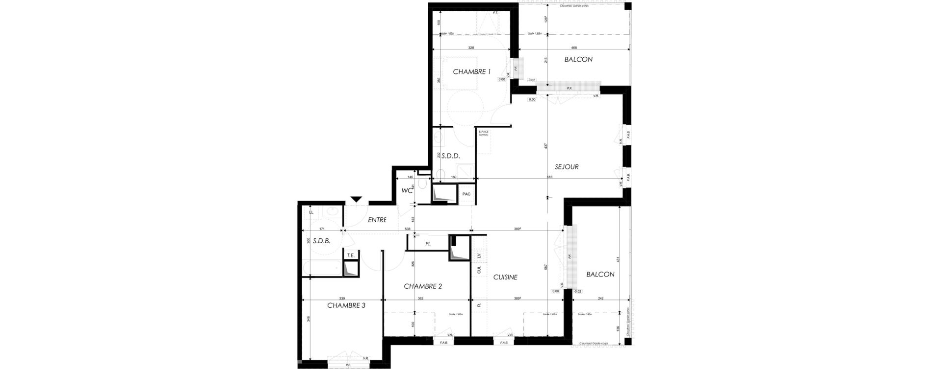 Appartement T4 de 99,57 m2 &agrave; Dives-Sur-Mer Centre