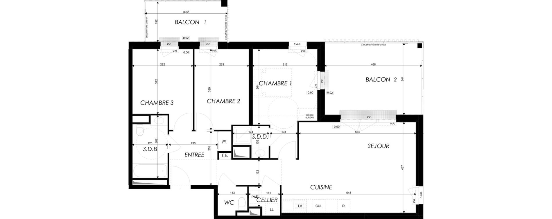 Appartement T4 de 81,15 m2 &agrave; Dives-Sur-Mer Centre