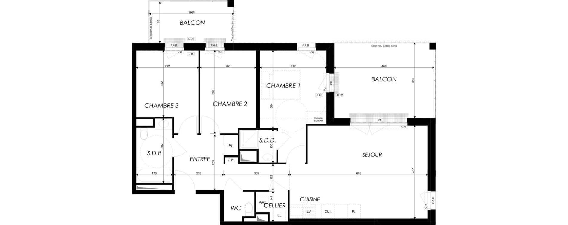 Appartement T4 de 81,15 m2 &agrave; Dives-Sur-Mer Centre
