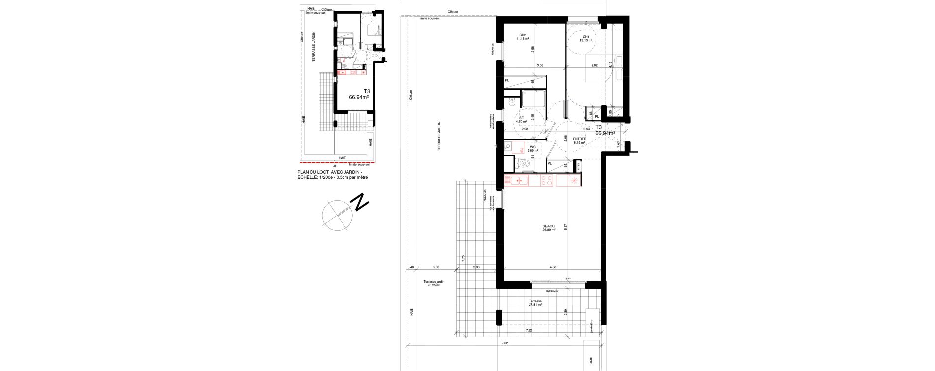 Appartement T3 de 66,94 m2 &agrave; Douvres-La-D&eacute;livrande Les hauts pr&egrave;s