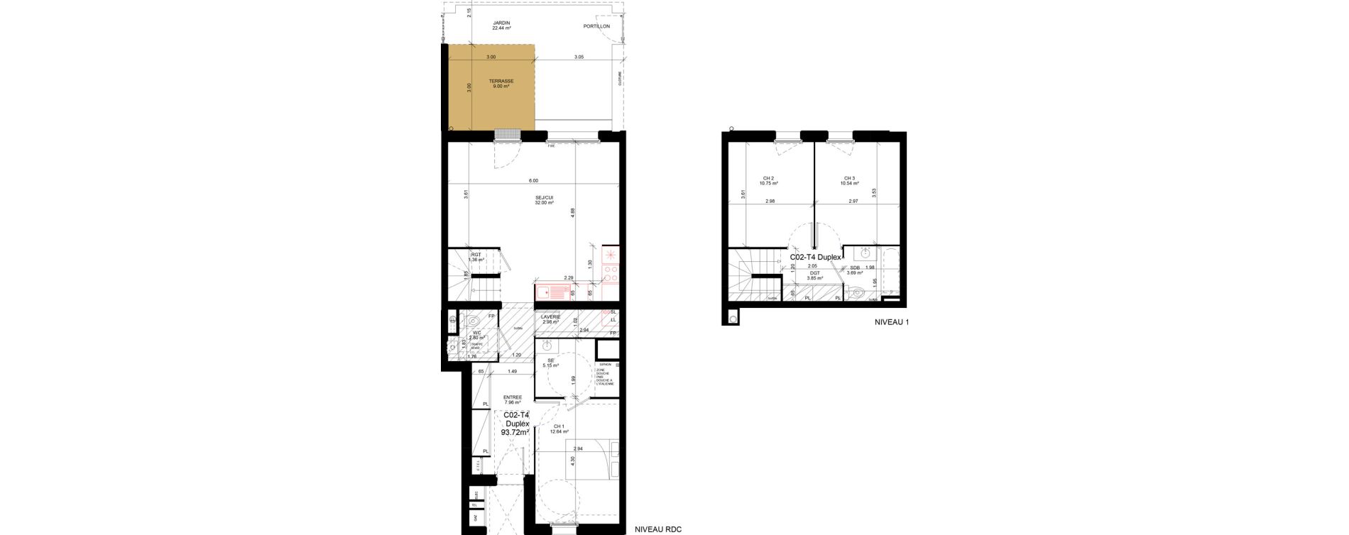 Appartement T4 de 93,72 m2 &agrave; Douvres-La-D&eacute;livrande Les hauts pr&egrave;s