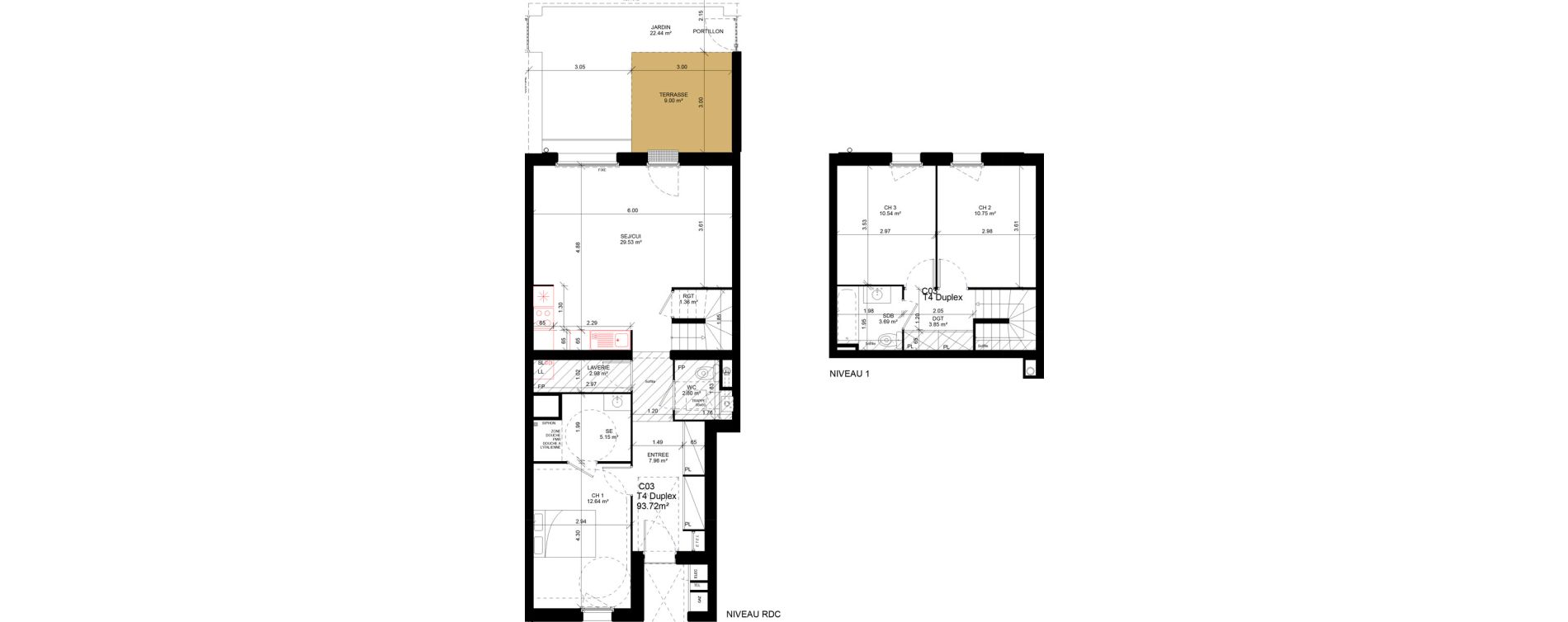 Appartement T4 de 91,25 m2 &agrave; Douvres-La-D&eacute;livrande Les hauts pr&egrave;s
