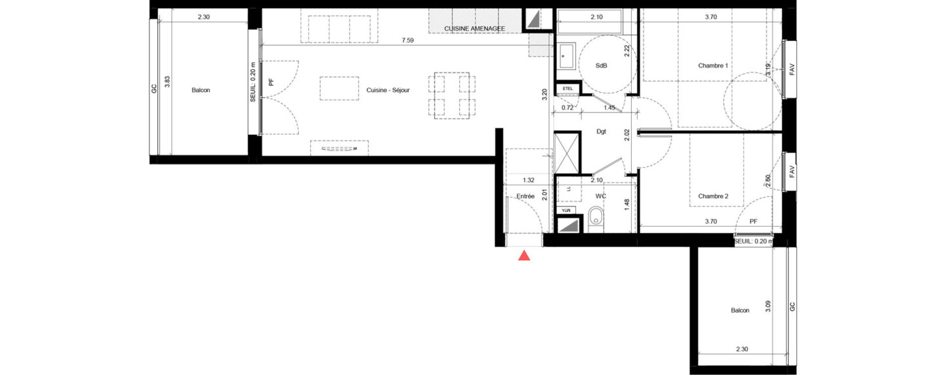Appartement T3 de 64,06 m2 &agrave; Fleury-Sur-Orne Les hauts de l'orne