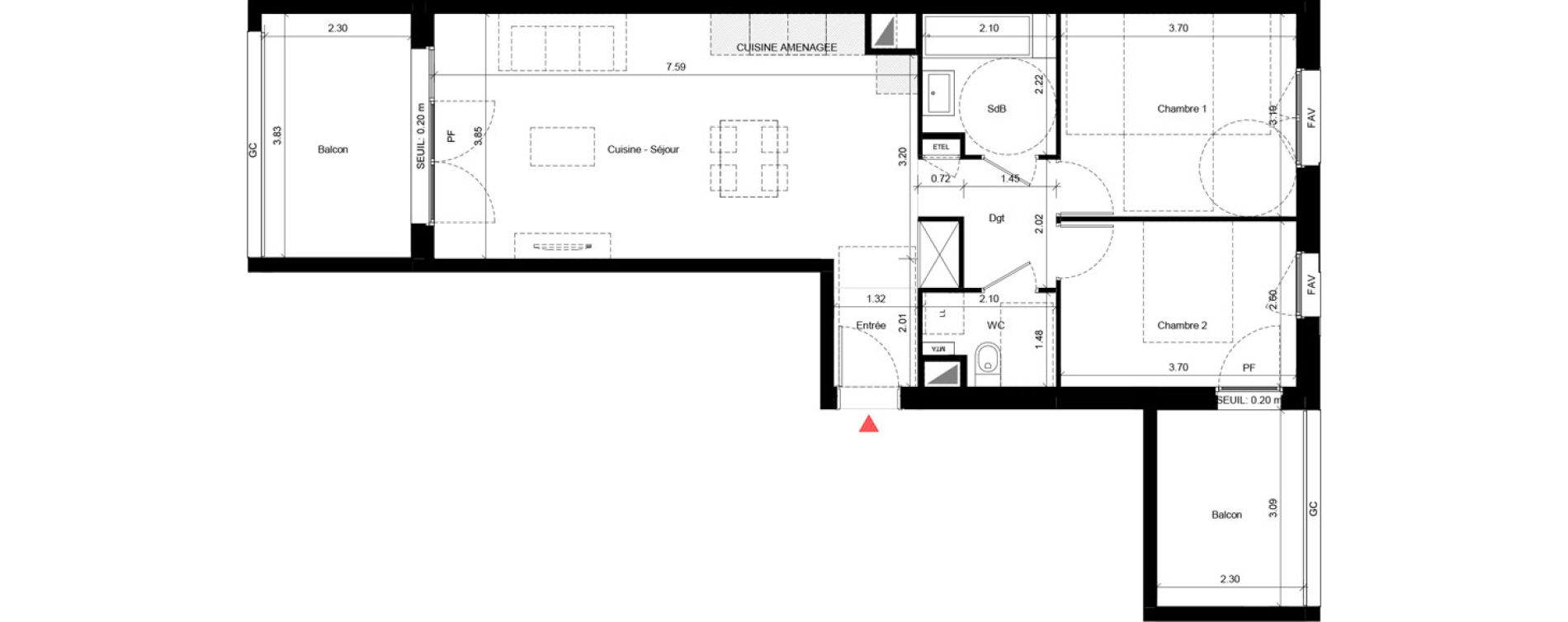 Appartement T3 de 64,20 m2 &agrave; Fleury-Sur-Orne Les hauts de l'orne