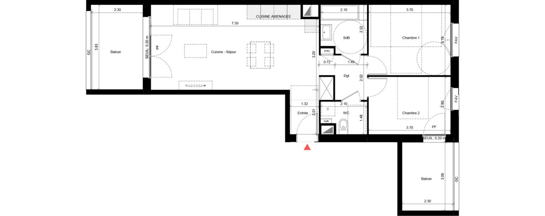 Appartement T3 de 64,20 m2 &agrave; Fleury-Sur-Orne Les hauts de l'orne