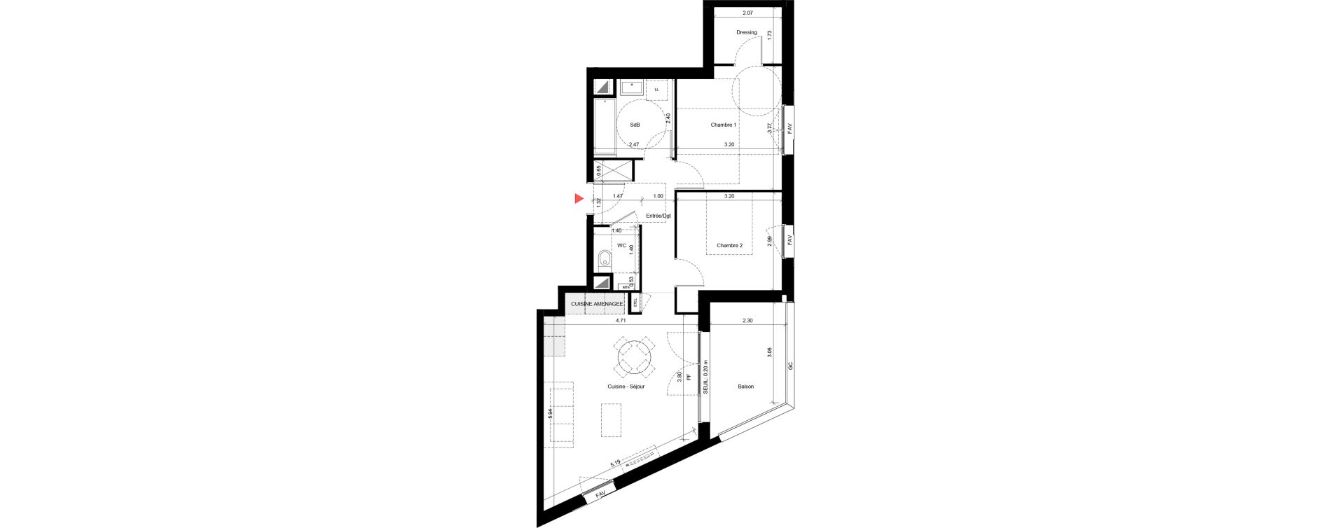 Appartement T3 de 64,98 m2 &agrave; Fleury-Sur-Orne Les hauts de l'orne
