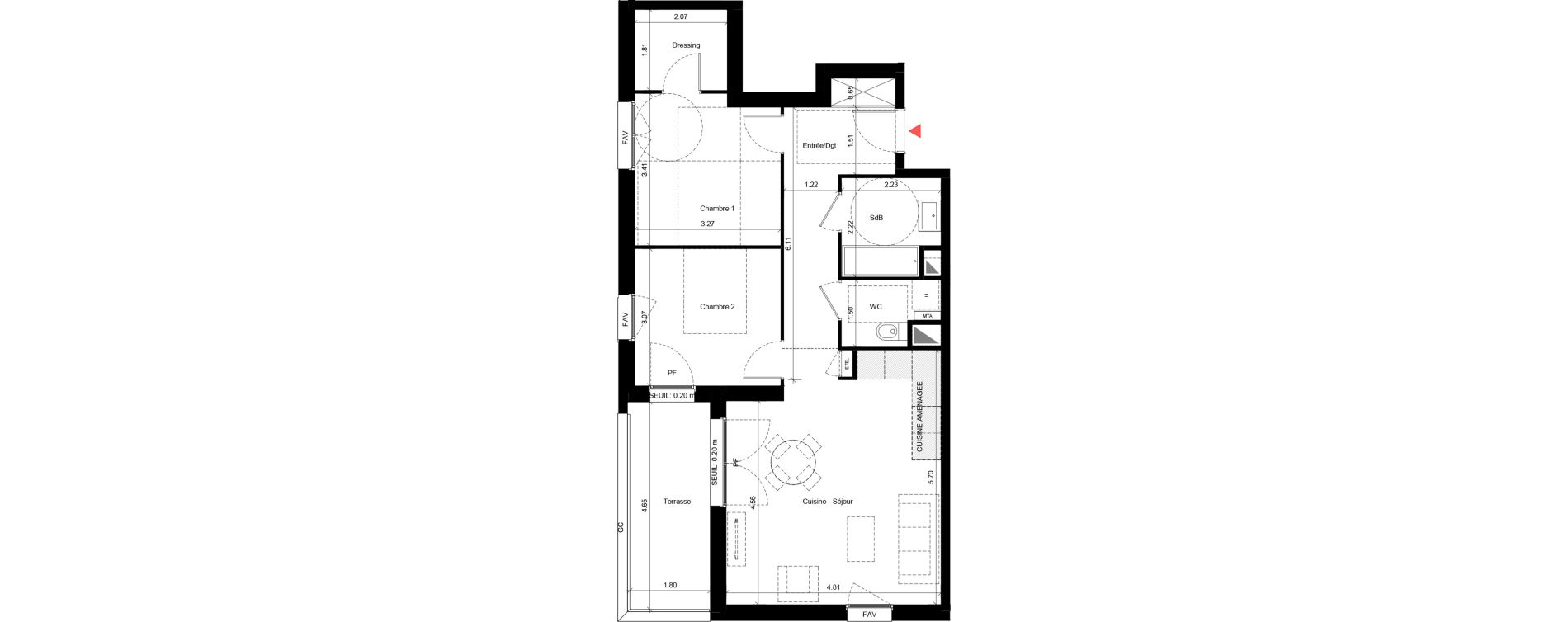 Appartement T3 de 67,24 m2 &agrave; Fleury-Sur-Orne Les hauts de l'orne
