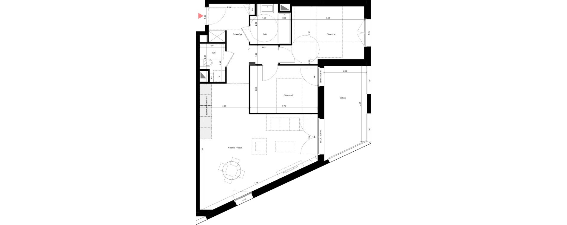 Appartement T3 de 68,77 m2 &agrave; Fleury-Sur-Orne Les hauts de l'orne