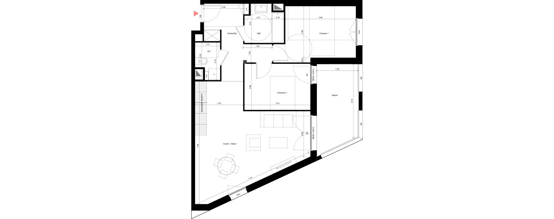 Appartement T3 de 68,78 m2 &agrave; Fleury-Sur-Orne Les hauts de l'orne
