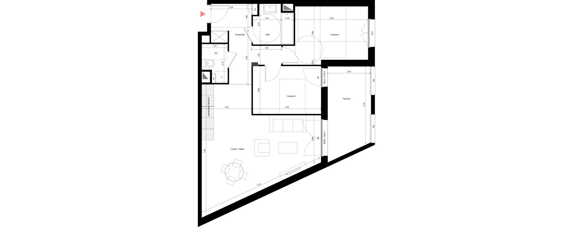 Appartement T3 de 68,89 m2 &agrave; Fleury-Sur-Orne Les hauts de l'orne