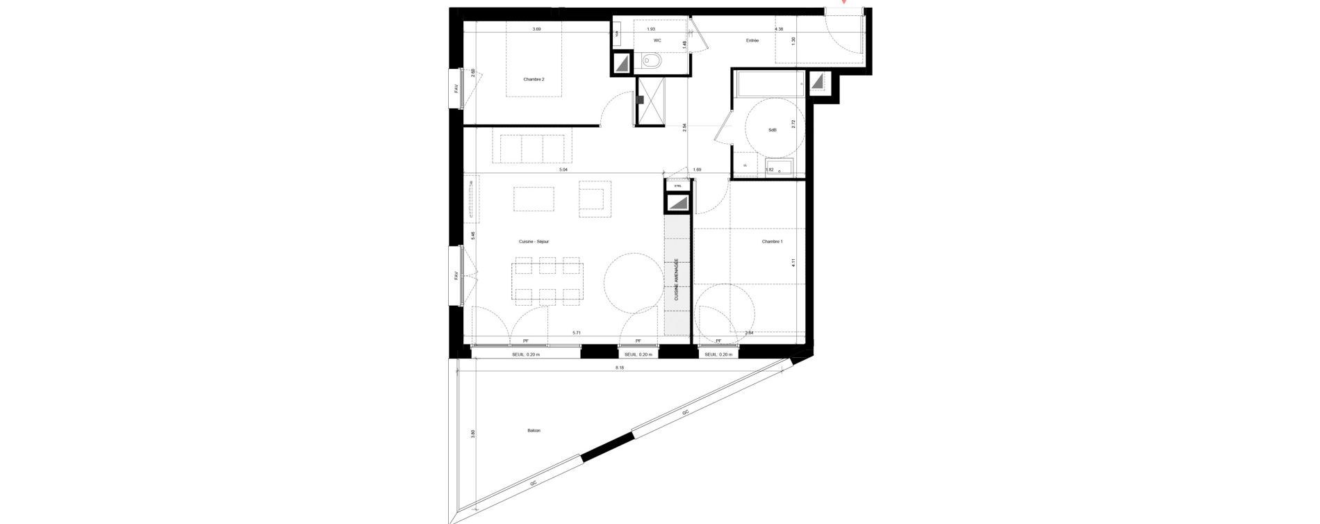 Appartement T3 de 70,17 m2 &agrave; Fleury-Sur-Orne Les hauts de l'orne
