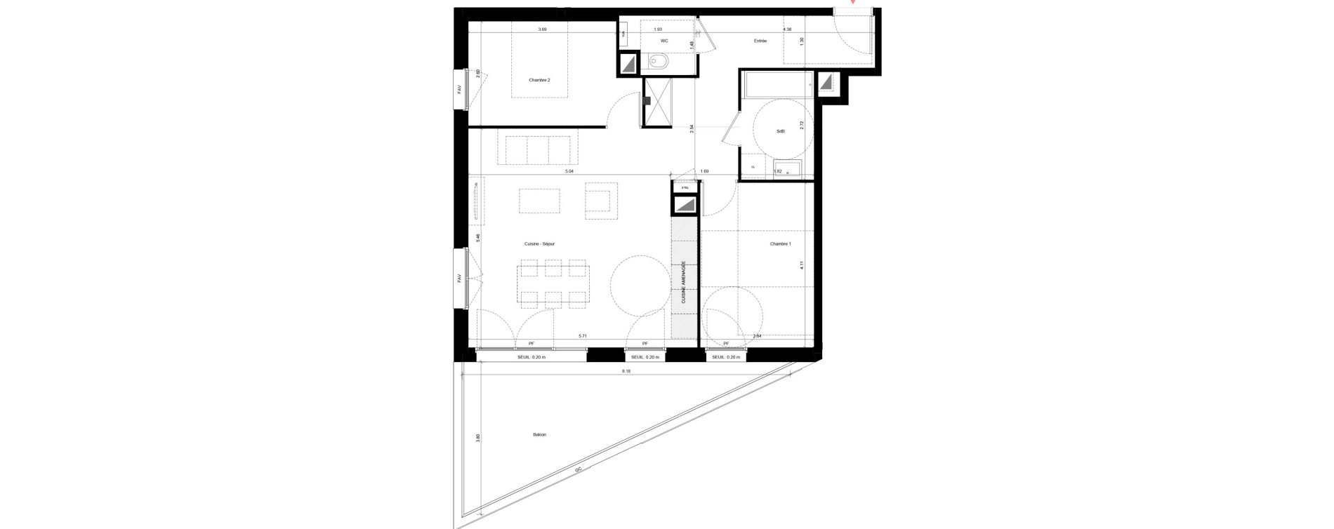 Appartement T3 de 70,17 m2 &agrave; Fleury-Sur-Orne Les hauts de l'orne