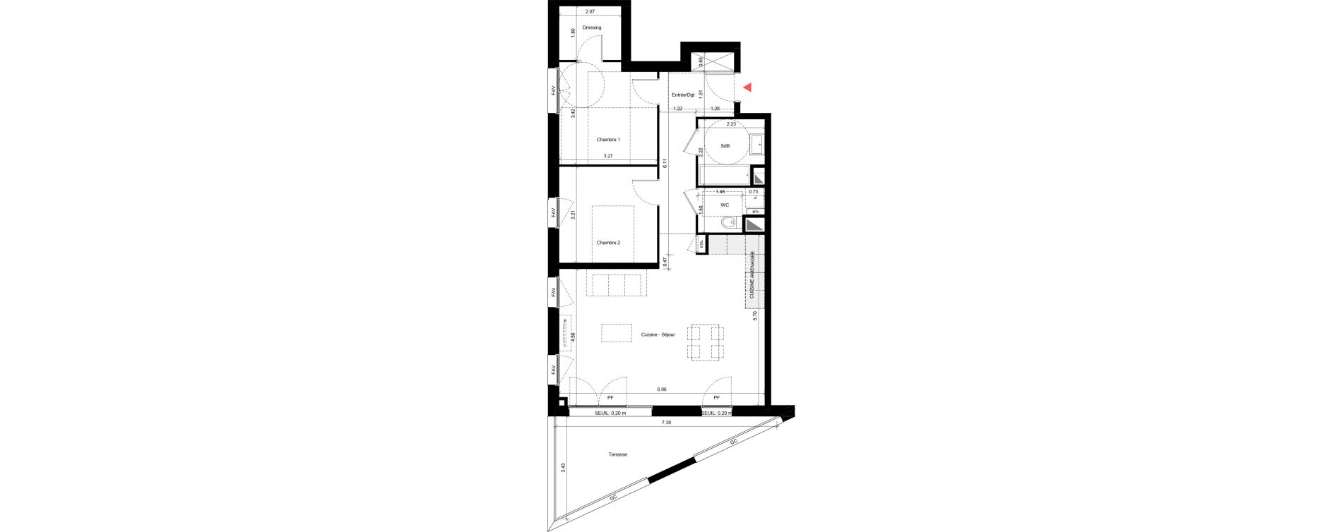 Appartement T3 de 76,97 m2 &agrave; Fleury-Sur-Orne Les hauts de l'orne