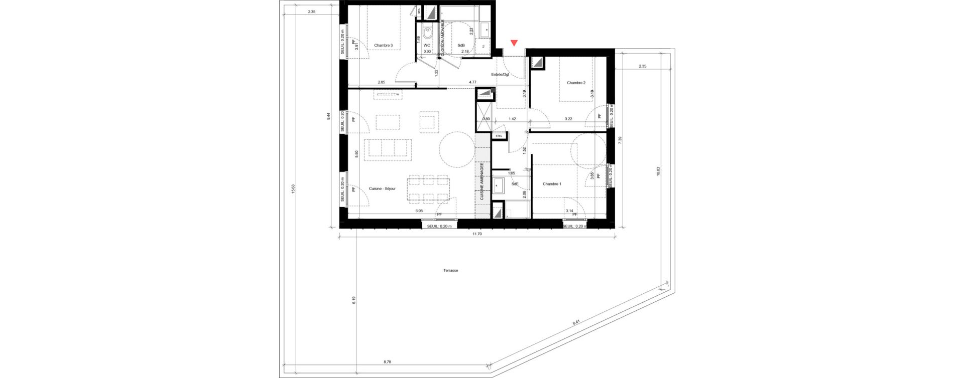 Appartement T4 de 84,69 m2 &agrave; Fleury-Sur-Orne Les hauts de l'orne