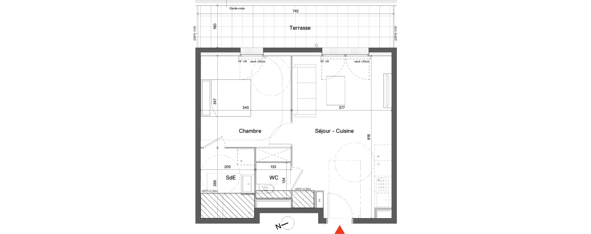 Appartement T2 de 42,17 m2 &agrave; Fleury-Sur-Orne Les hauts de l'orne