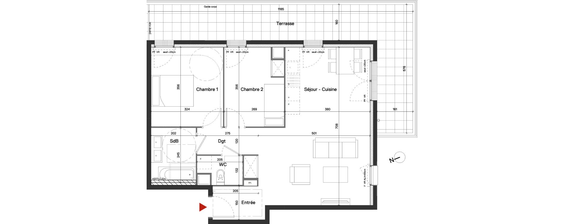 Appartement T3 de 66,35 m2 &agrave; Fleury-Sur-Orne Les hauts de l'orne
