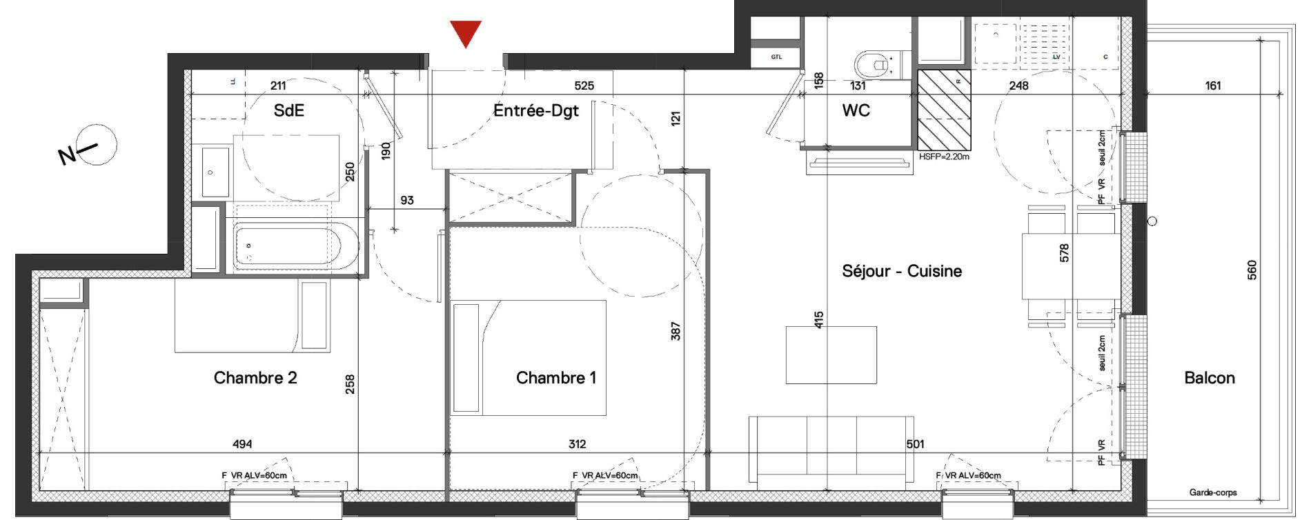 Appartement T3 de 63,23 m2 &agrave; Fleury-Sur-Orne Les hauts de l'orne
