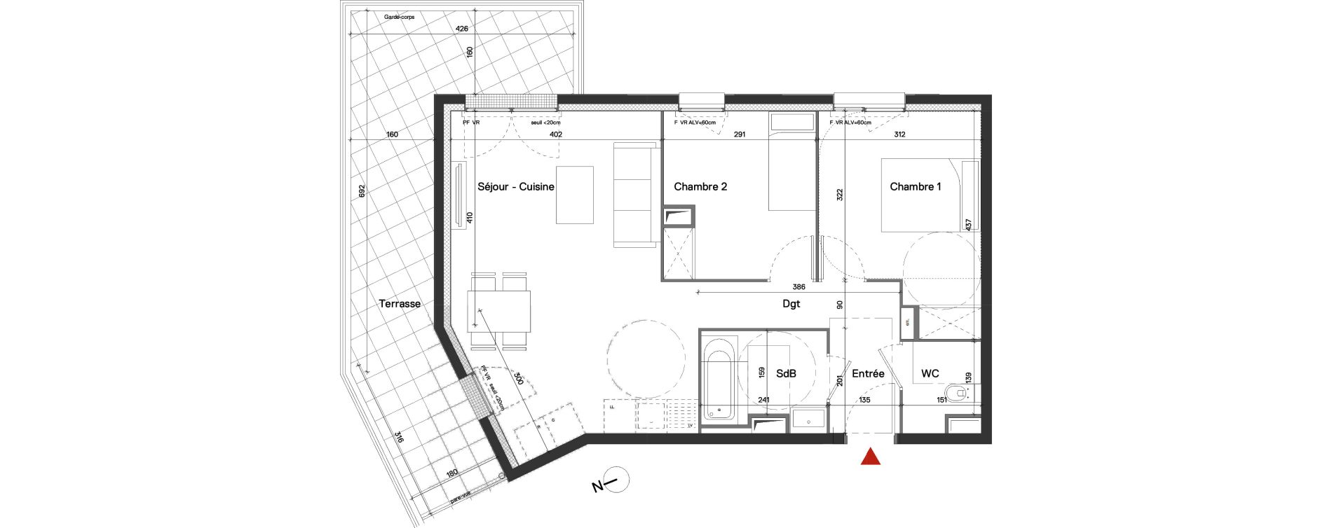 Appartement T3 de 59,90 m2 &agrave; Fleury-Sur-Orne Les hauts de l'orne