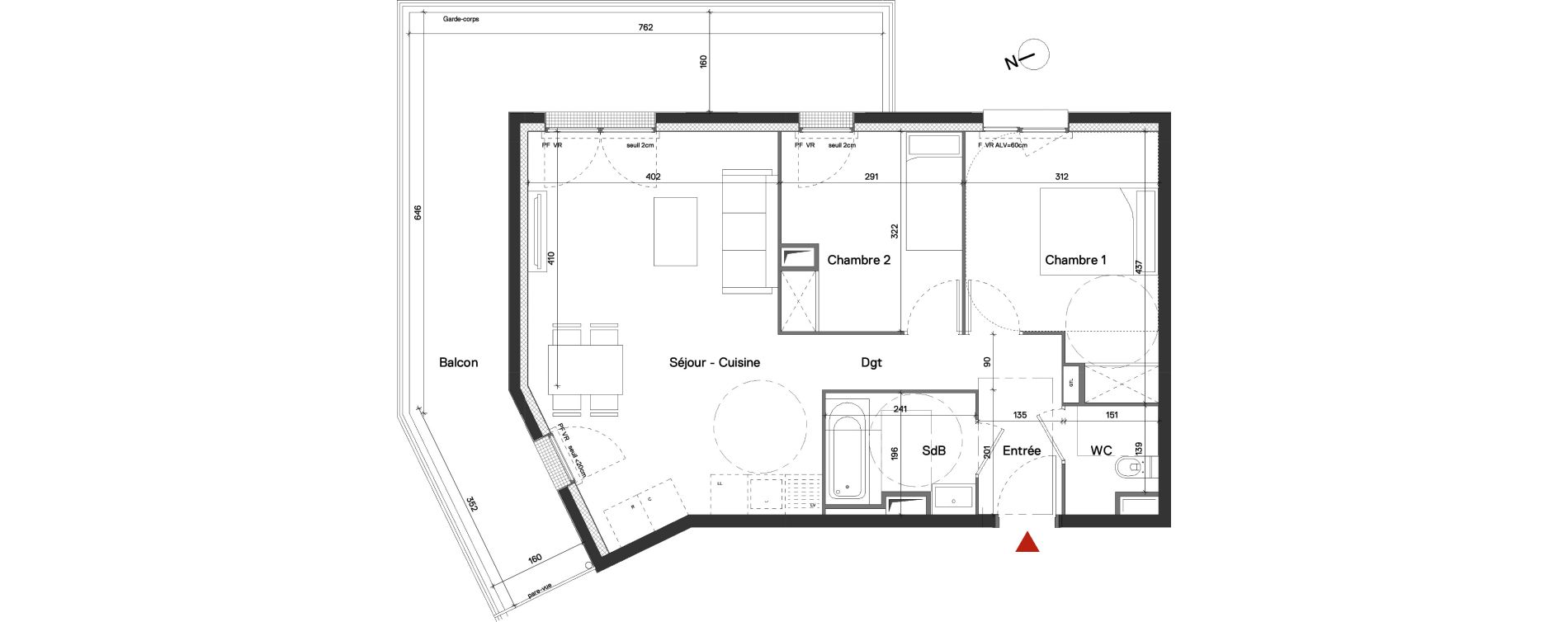 Appartement T3 de 59,90 m2 &agrave; Fleury-Sur-Orne Les hauts de l'orne