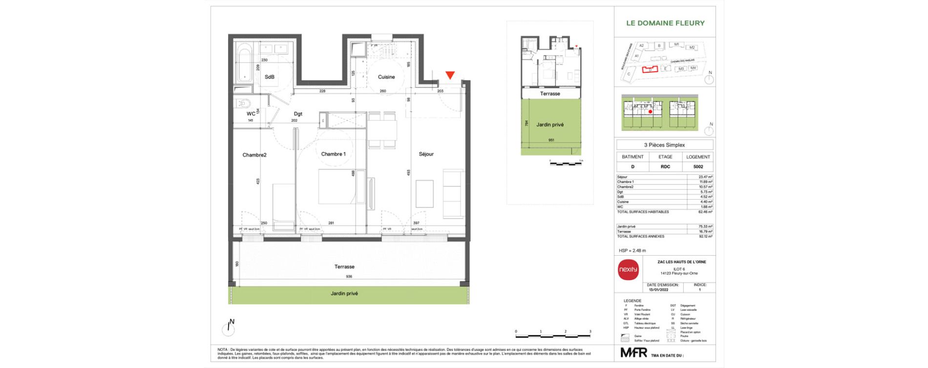 Appartement T3 de 62,46 m2 &agrave; Fleury-Sur-Orne Les hauts de l'orne