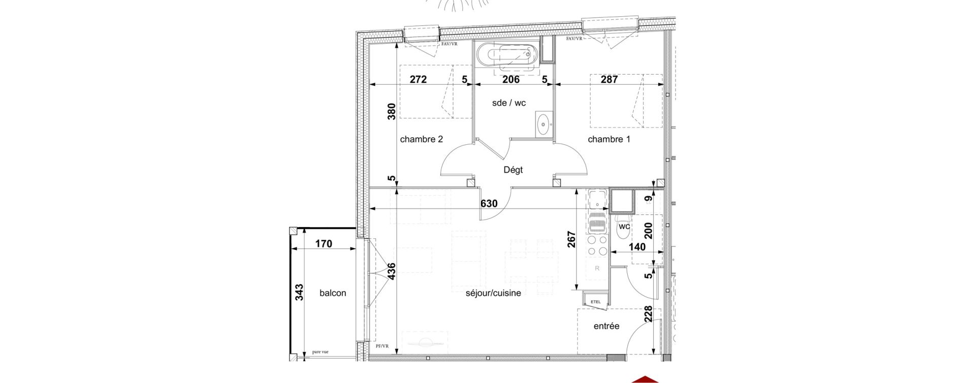 Appartement T3 de 62,13 m2 &agrave; Fleury-Sur-Orne Centre