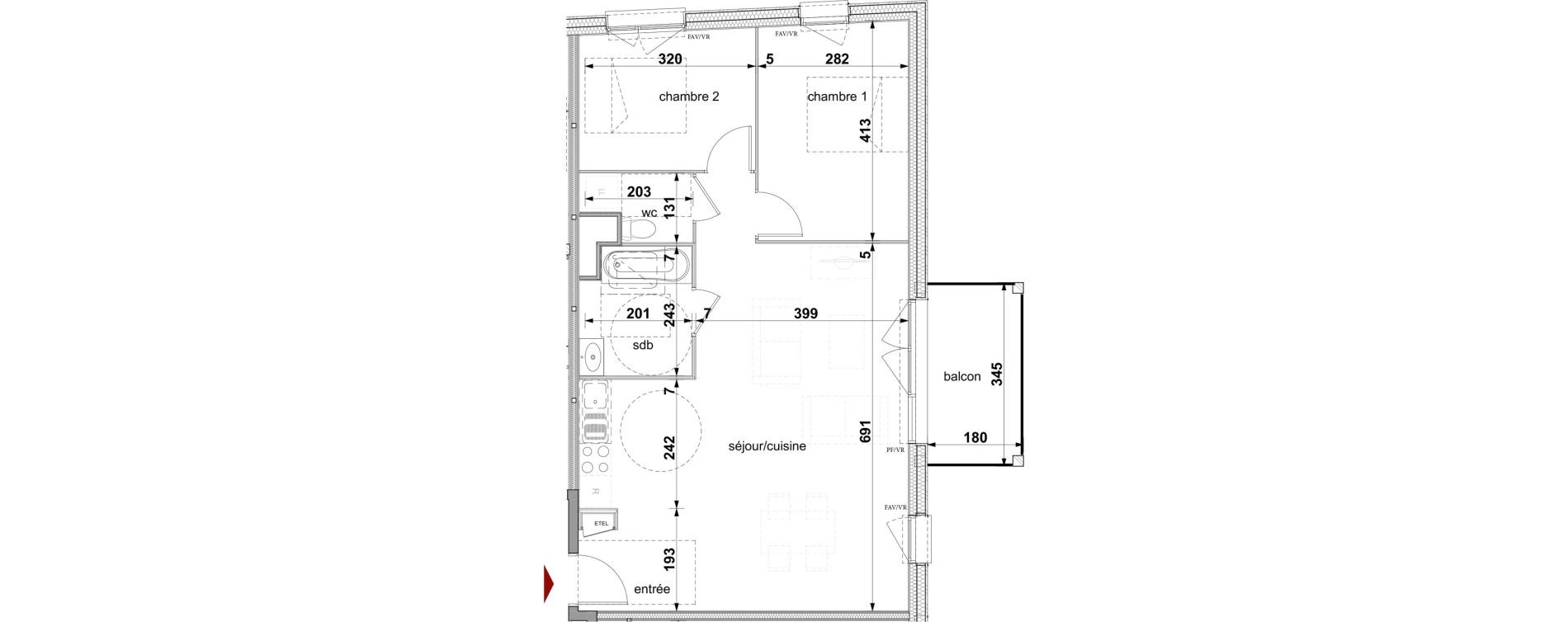 Appartement T3 de 65,61 m2 &agrave; Fleury-Sur-Orne Centre