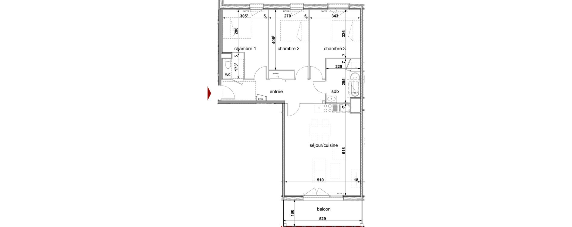 Appartement T4 de 86,84 m2 &agrave; Fleury-Sur-Orne Centre