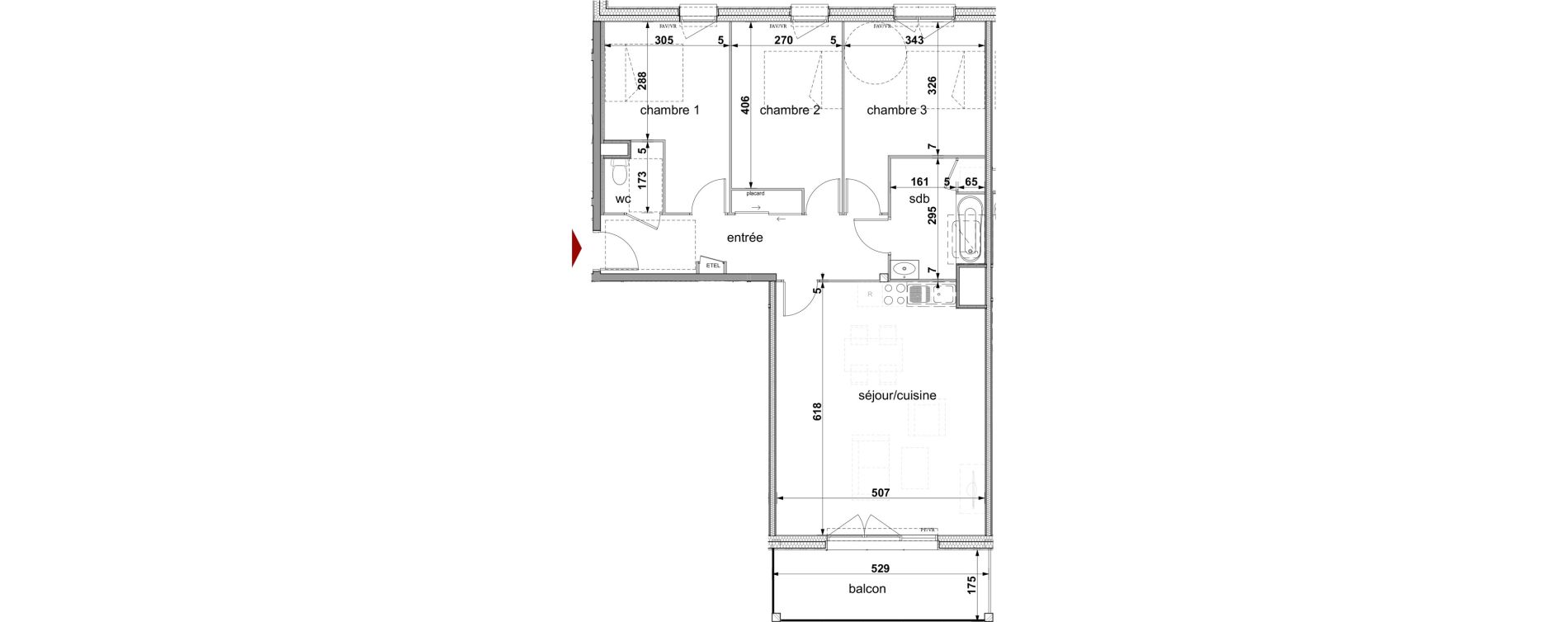 Appartement T4 de 86,89 m2 &agrave; Fleury-Sur-Orne Centre