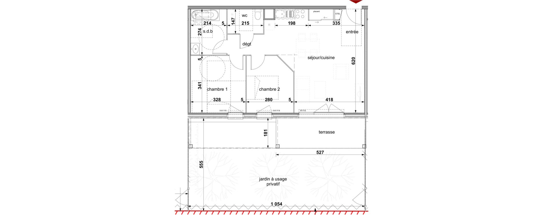 Appartement T3 de 62,61 m2 &agrave; Fleury-Sur-Orne Centre