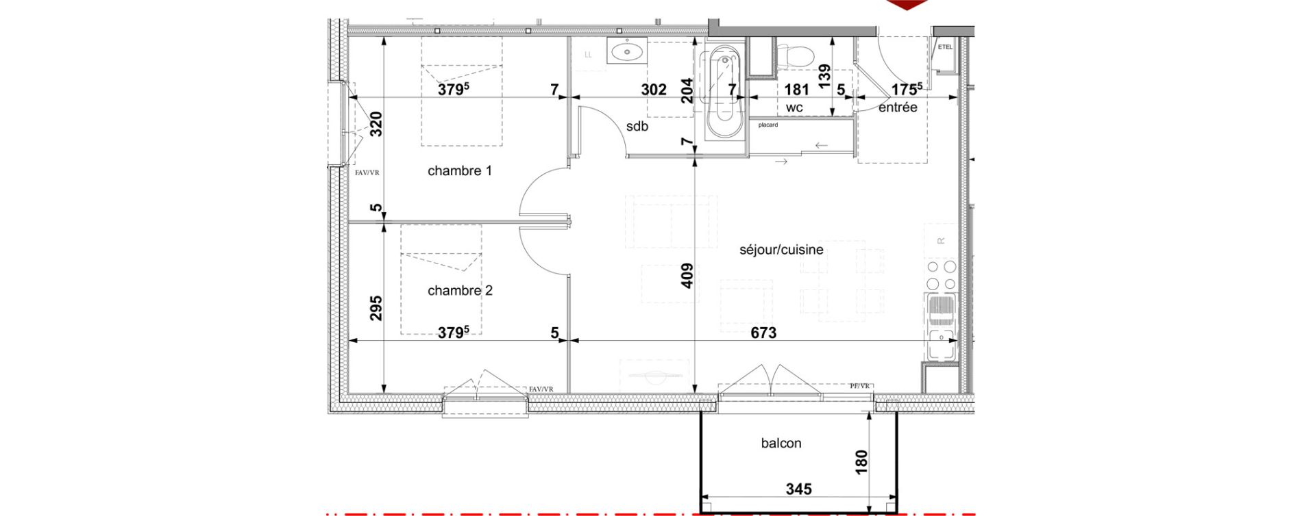 Appartement T3 de 63,63 m2 &agrave; Fleury-Sur-Orne Centre