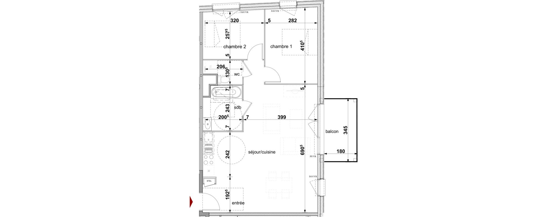 Appartement T3 de 65,95 m2 &agrave; Fleury-Sur-Orne Centre