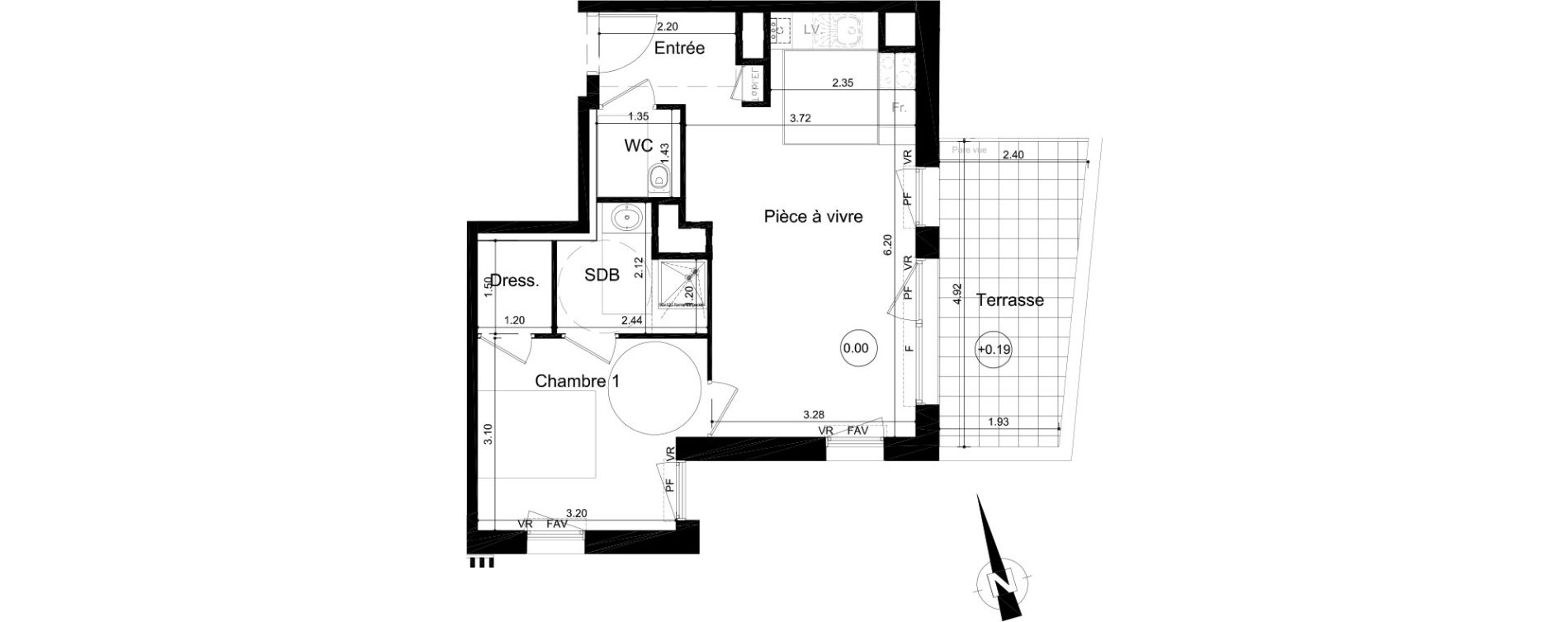 Appartement T2 de 43,29 m2 &agrave; Fleury-Sur-Orne Centre