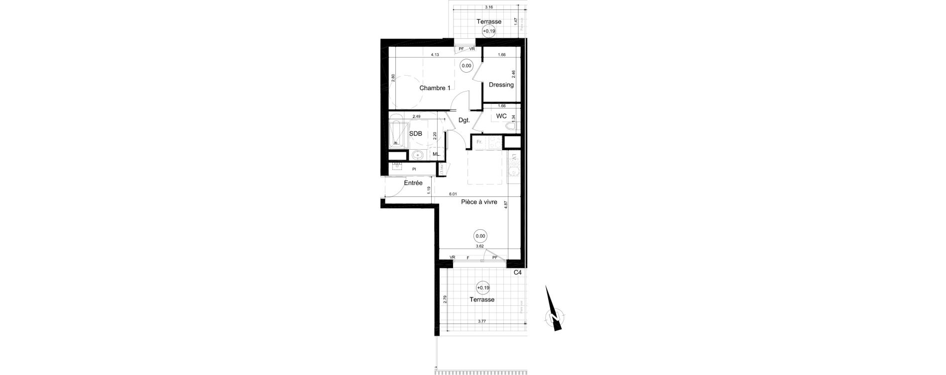Appartement T2 de 47,52 m2 &agrave; Fleury-Sur-Orne Centre