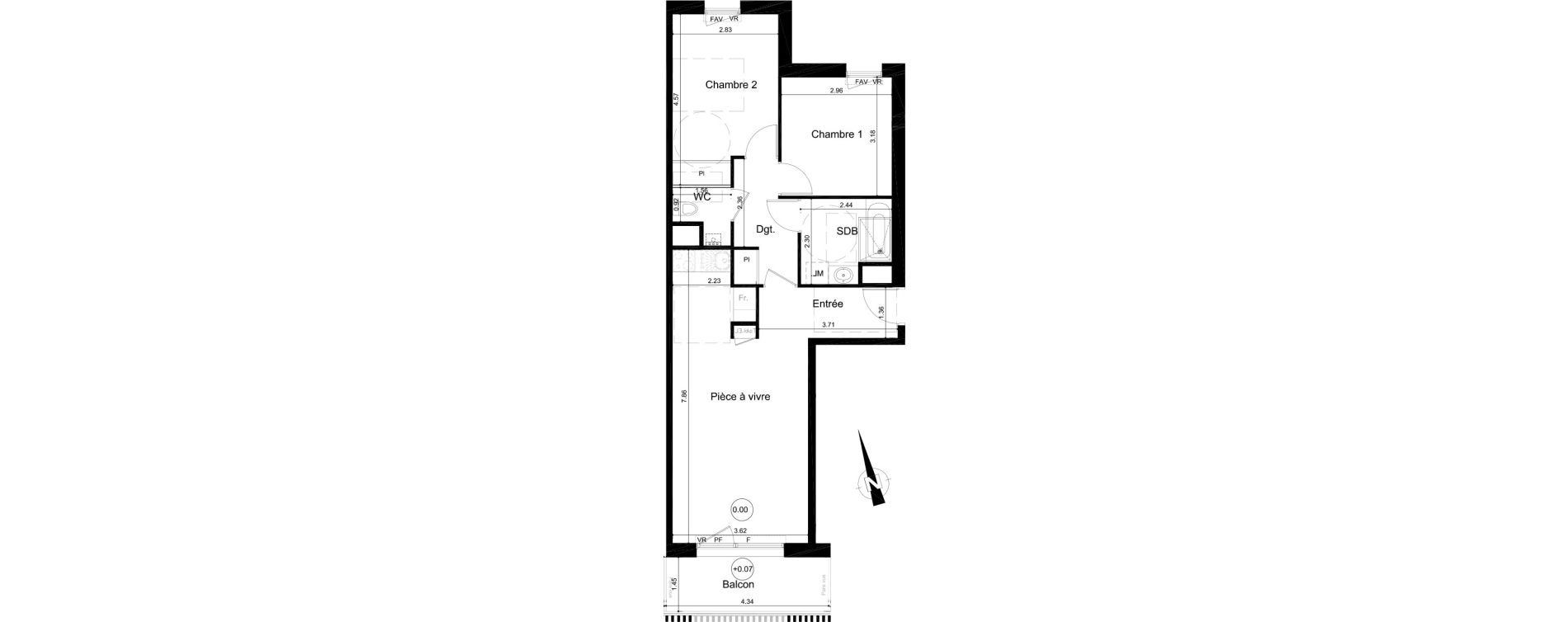 Appartement T3 de 62,77 m2 &agrave; Fleury-Sur-Orne Centre