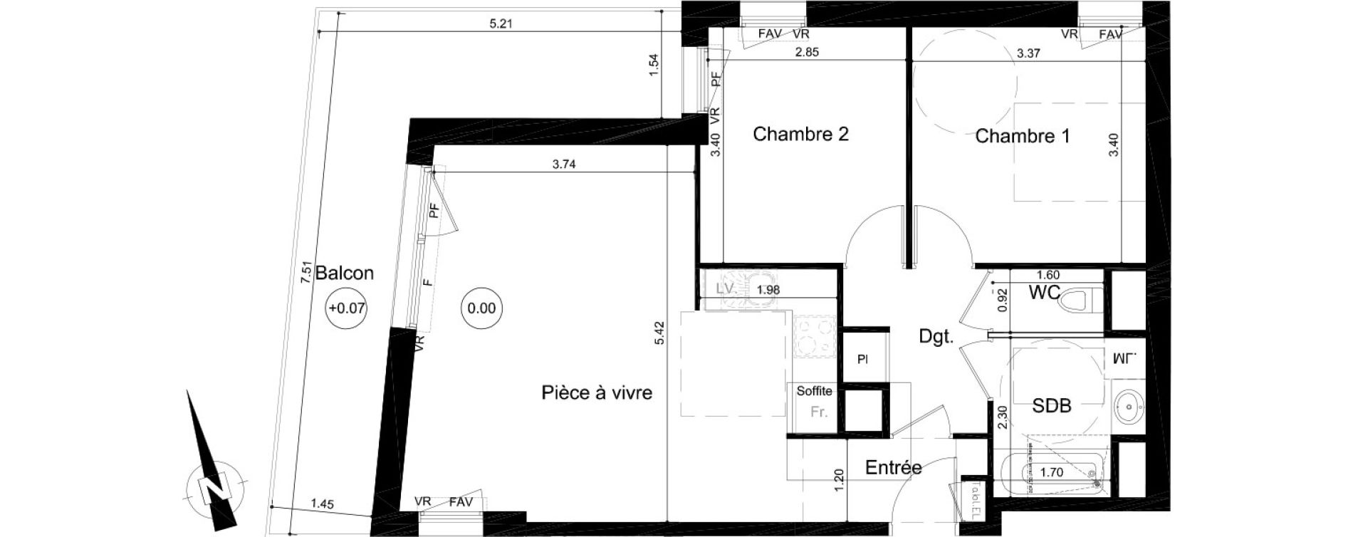 Appartement T3 de 63,06 m2 &agrave; Fleury-Sur-Orne Centre