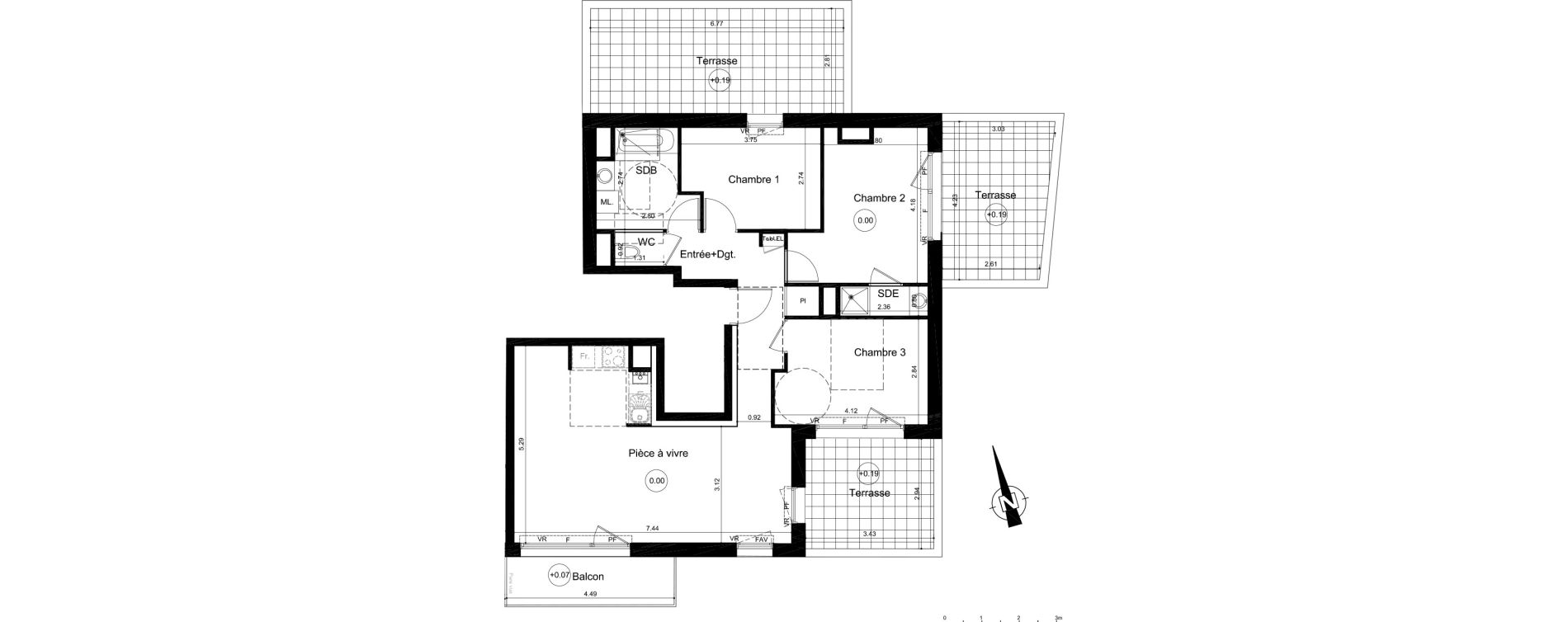 Appartement T4 de 90,83 m2 &agrave; Fleury-Sur-Orne Centre